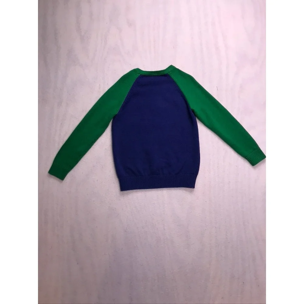 Gymboree‎ Kids Size 6 Snowman Cotton Knit Sweater Blue Green Holiday Christmas
